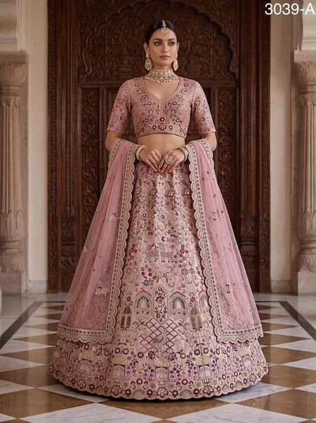 Pink Colour Gadhwal Silk Thread Dori Work Designer Lehenga Choli 3039 A
